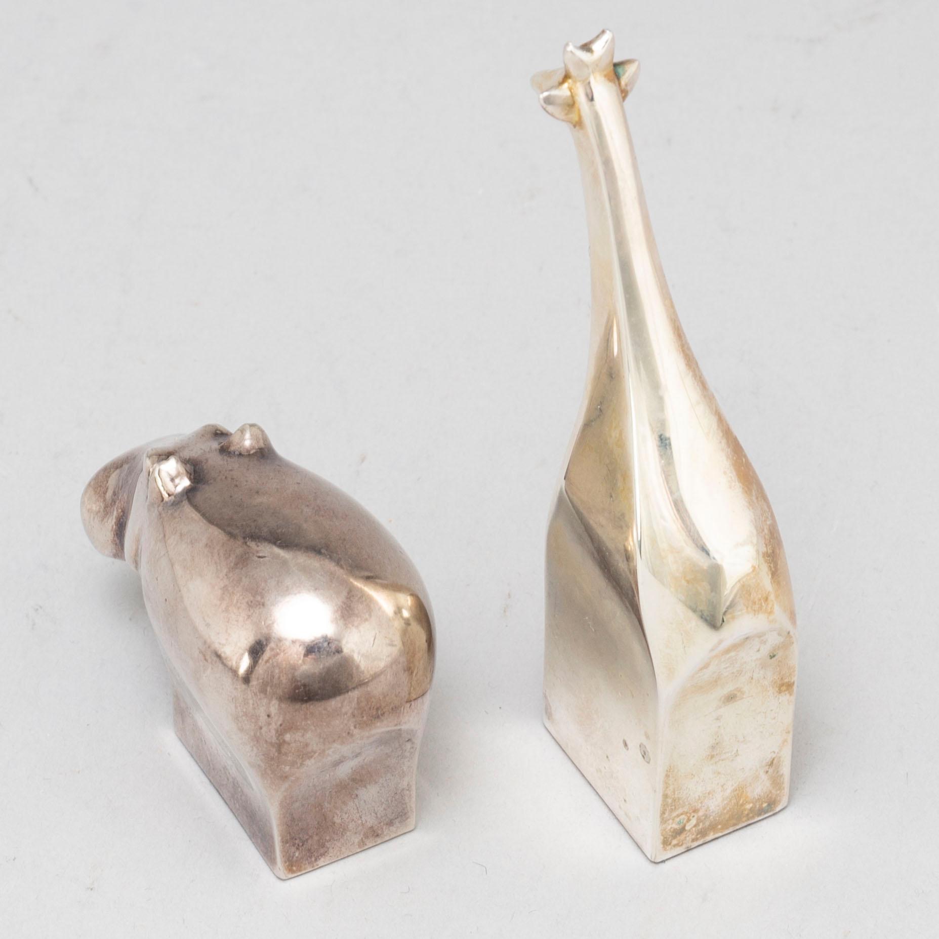 GUNNAR CYRÉN, figuriner, 2 st. Silverpläterad zink. Dansk Designs, Japan.