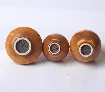 Berndt Friberg, miniatyrvaser, 11 st, Gustavsbergs studio 1960-70-tal.