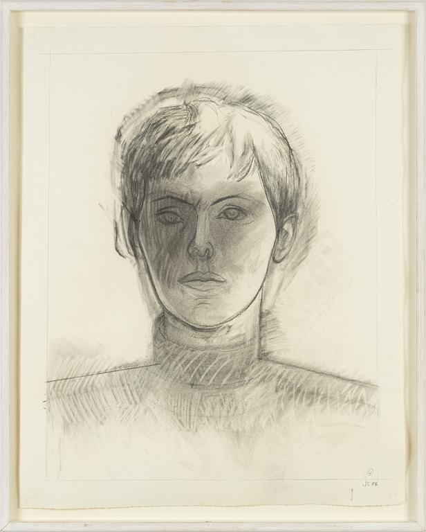 Jan Svenungsson, chalk drawing, signed and dated -86.