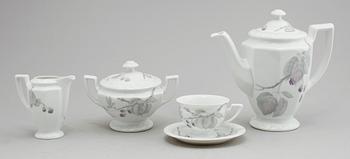 KAFFESERVIS, 15 delar, porslin, "Maria" björnbär, Rosenthal.
