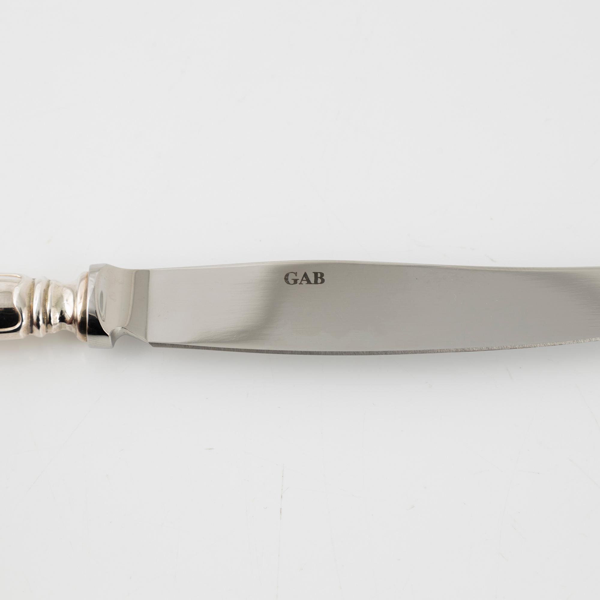 Bestickservis, 100 delar, silver,  modell "Svensk (Rund)",  GAB Eskilstuna, bla 2003.