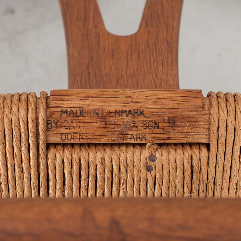 STOL, "Y-stolen", Hans J Wegner, Carl Hansen & Son, Odense, brännmärkt, 1950/60-tal.