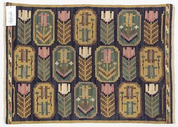 Märta Måås-Fjetterström, vävnad, "Medaljongerna", rölakan, ca 85 x 52 cm, signerad AB MMF.