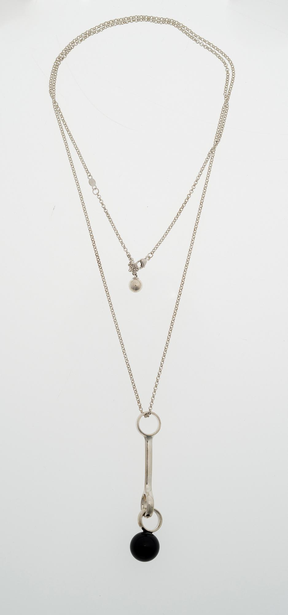 HÄNGE, "Sphere", Georg Jensen, silver, svart agat.