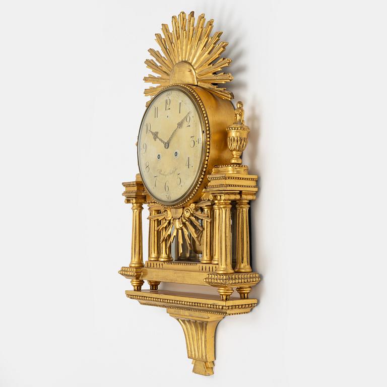 A late Gustavian wall pendulum clock by Beurling Stockholm 1783-1806.