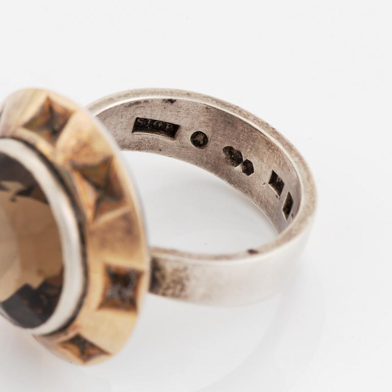 Sigurd Persson, silver and smoky quartz ring.