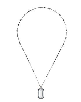 769. A Wiwen Nilsson sterling and rock crystal pendant and chain, Lund 1946.
