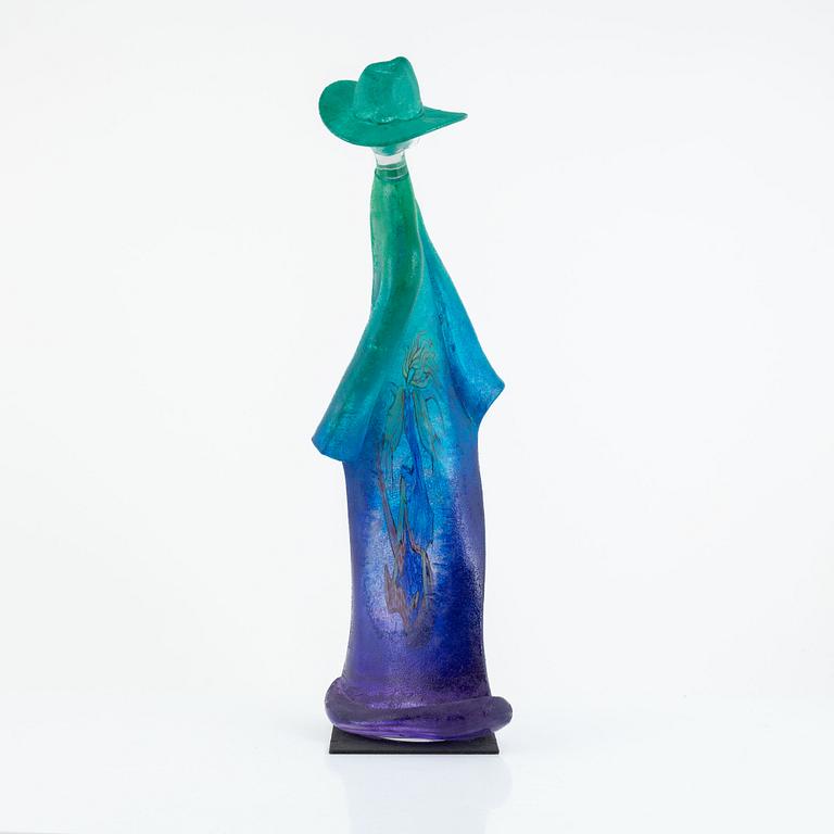 Kjell Engman, a unique glass sculpture, "Man in trenchcoat", from the "Catwalk" series, Kosta Boda.