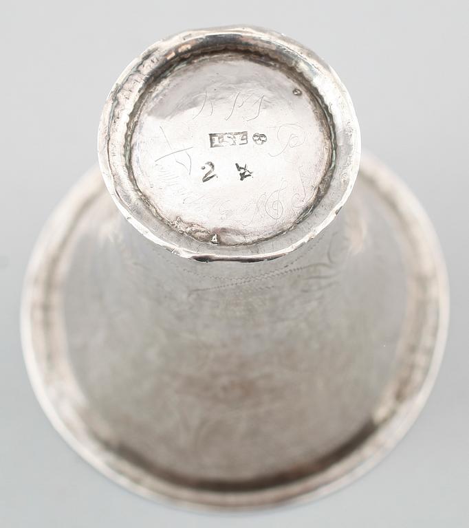 BÄGARE, silver, ISL, 1700-/1800-tal. Vikt ca 48 g.