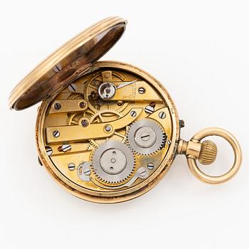Pocket watch, 14K gold, approx. 34.5 mm.