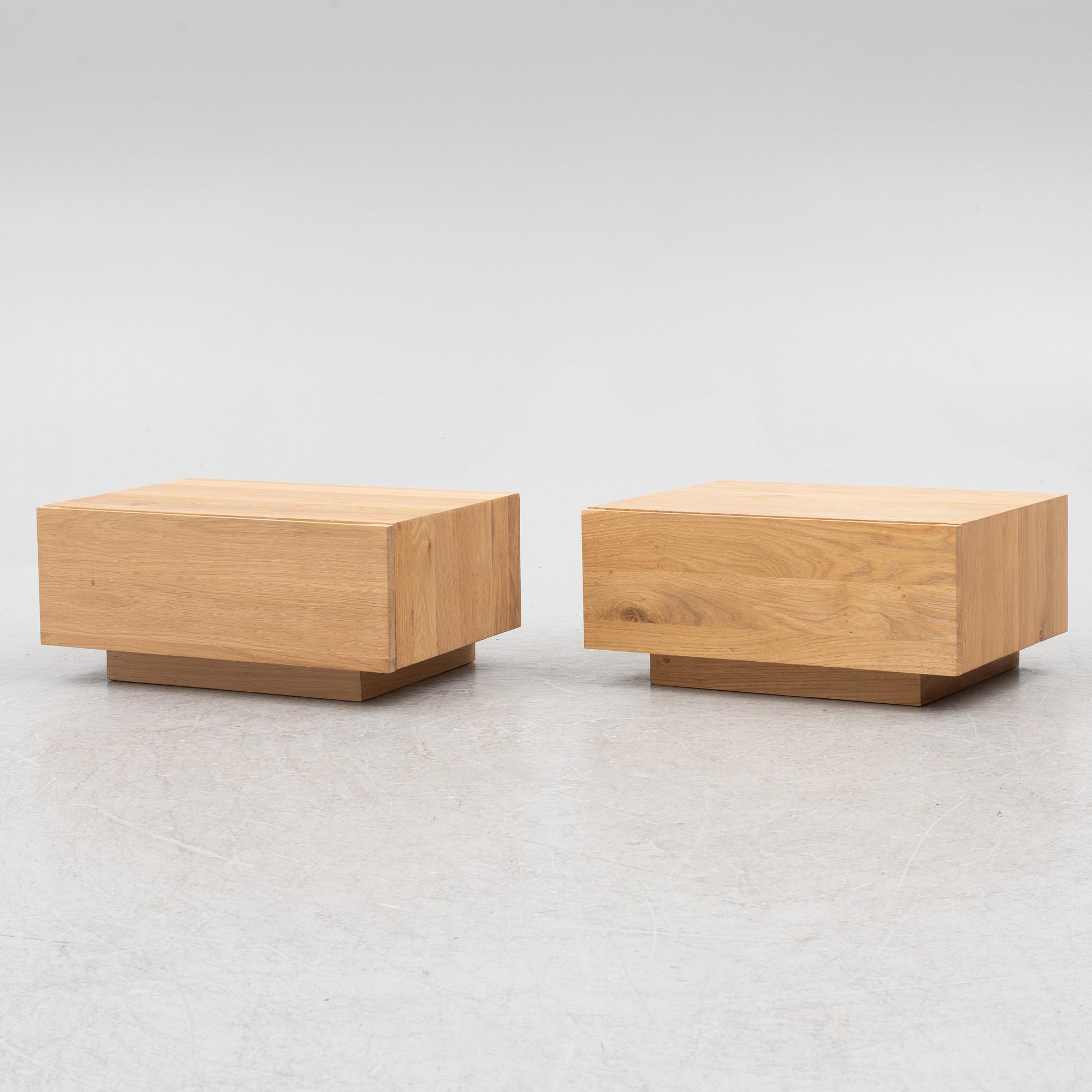 Bedside tables, a pair, "Madra", Ethnicraft, Belgium, contemporary.