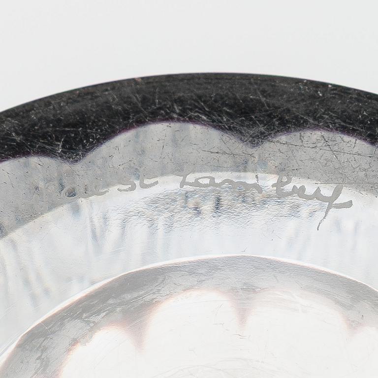 A set of two glass vases, Val Saint Lambert,  signed, Belgium second half of the 20th century.