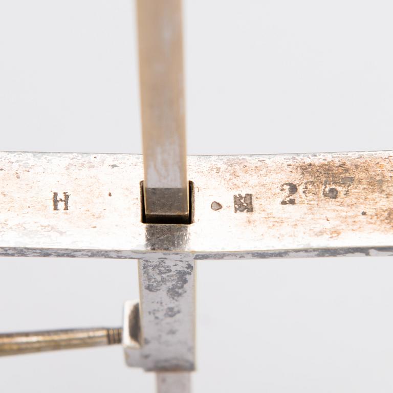 A BOUILOTTTE DOUBLE CANDLESTICK LAMP, silverplated, early 20th century.