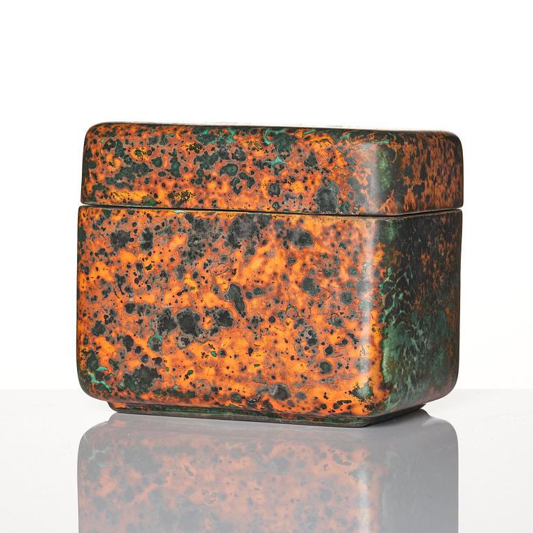 Hans Hedberg, a set of two faience boxes, Biot, France.