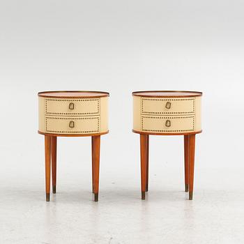 A pair of bedside tables, Halvdan Petterssons Möbelfabrik, Tibro, mid 20th Century.