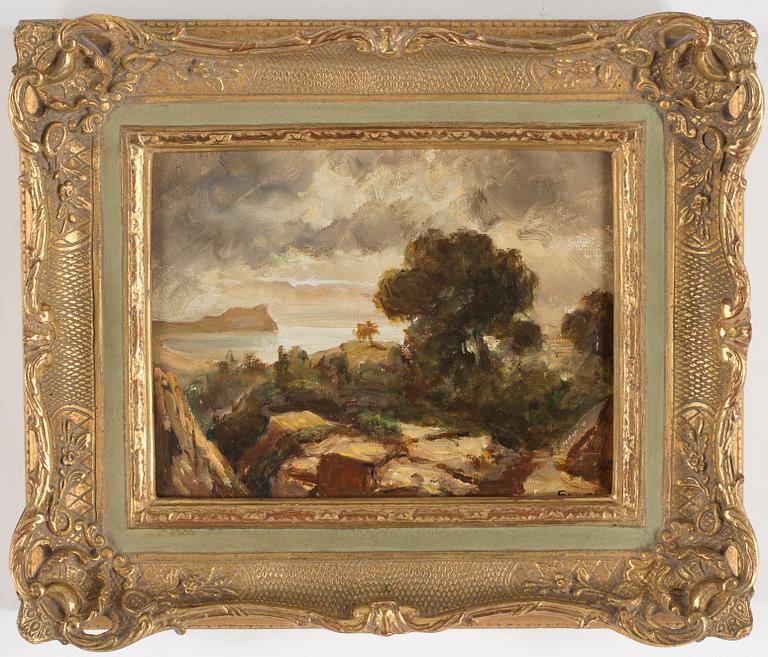 OKÄND KONSTNÄR, olja på duk, ett par, signerade Forti, 1900-talets början.