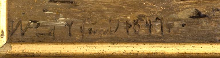 VILHELM PETERSEN, oil on panel. monogram signed.