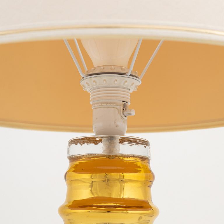 Gustaf Leek, a glass table lamp, 1960's, signed.
