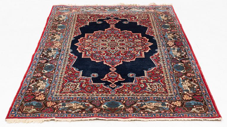 Carpet, semi-antique/old, Keshan, circa 227 x 140 cm.