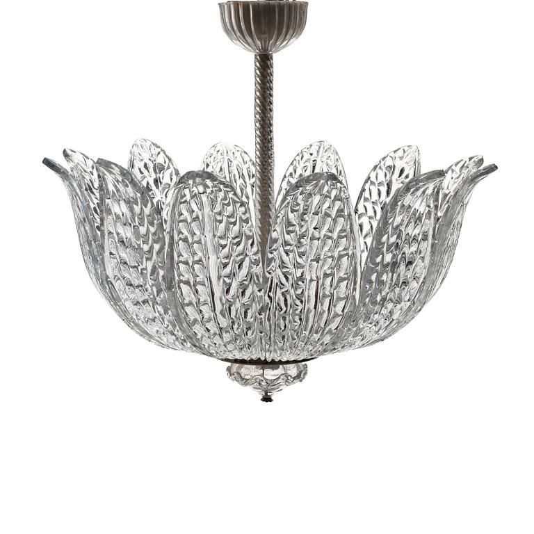 Fritz Kurz, a ceiling lamp, model "KD 946/1", for Orrefors, Sweden, 1940-50s.