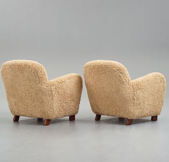 Fritz Hansen, "1565", fåtöljer 1 par, Fritz Hansen Danmark 1940-tal.