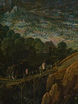 Tobias Verhaecht, Wide landscape with Herse and her maidservants discovered by Mercury on the way to the Temple of Minerva.