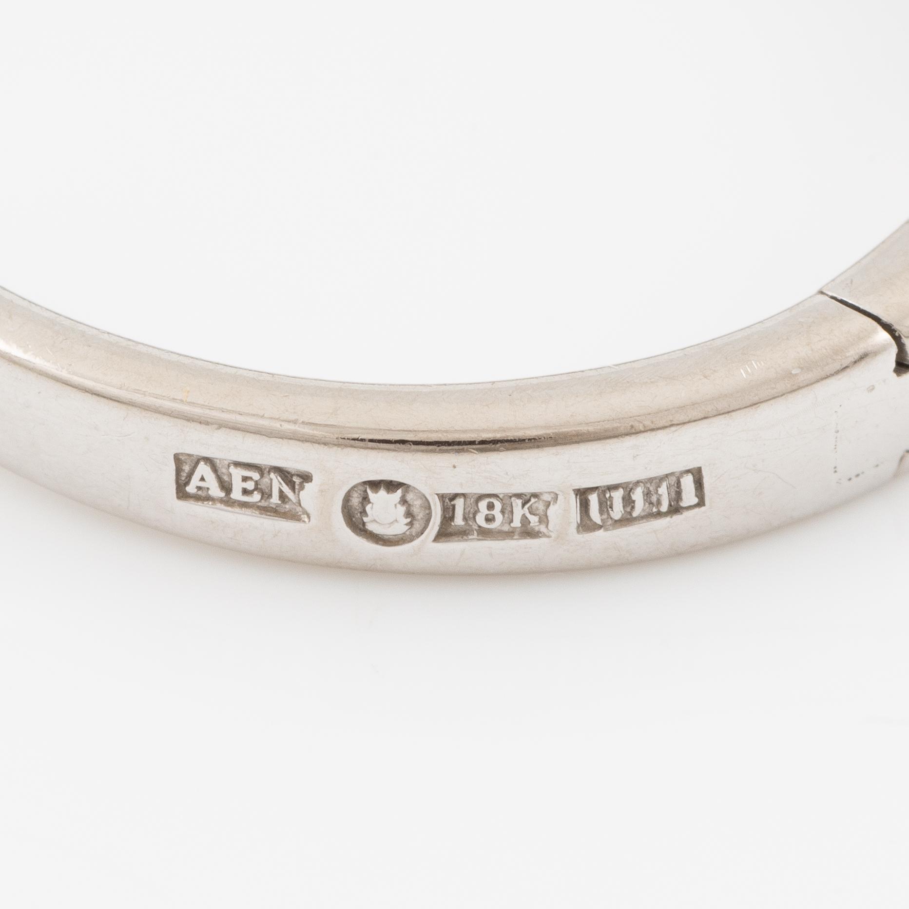 Ett par örhängen 18K vitguld med runda briljantslipade diamanter.