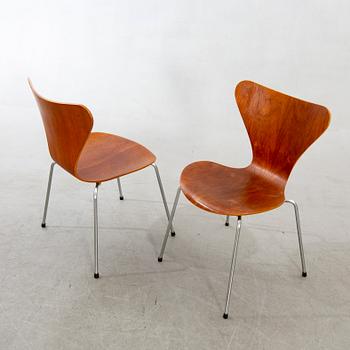 Arne Jacobsen, stolar 6 st, "Sjuan", Fritz Hansen, 1960-tal.