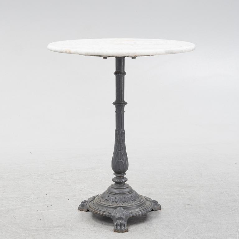 A cast iron and marble garde table, Skoglund & Olson, Gefle, 20th Century.