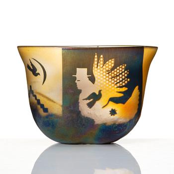 Bertil Vallien, a unique glass bowl, Kosta, Sweden.