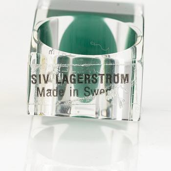 Siv Lagerström, three rings, acrylic plastic. Engraved works from the 1970s.