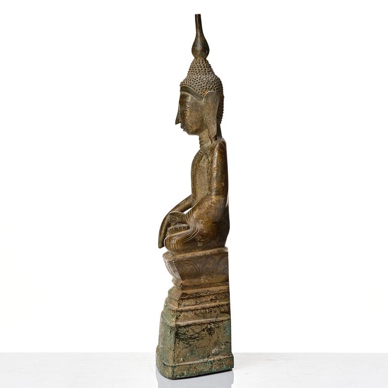 A bronze figure of Buddha, Burma, 19th Century.