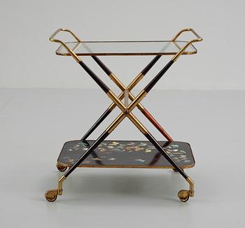 A Piero Fornasetti butterfly trolley, Italy, 1950's.