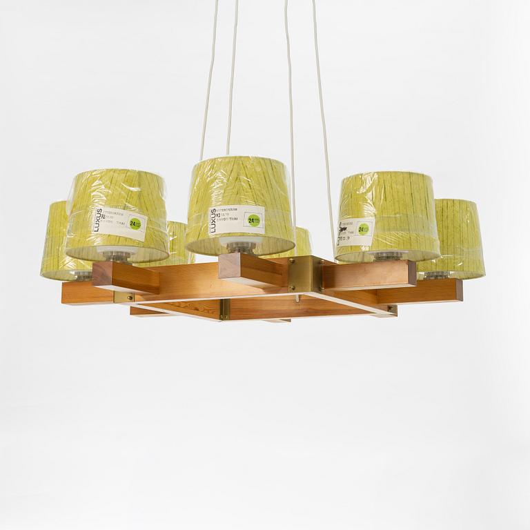 Uno & Östen Kristiansson, a pine wood ceiling lamp, Luxus, Vittsjö, Sweden.