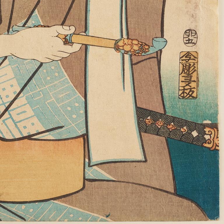 UTAGAWA KUNISADA (TOYOKUNI III) (1786–1864), färgträsnitt, Japan, 1800-tal.