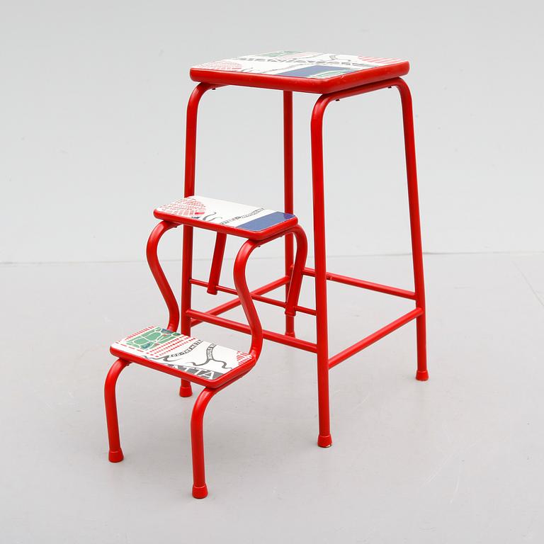 STEGPALL, 1950-tal, med motiv "Manhattan" efter Josef Frank.