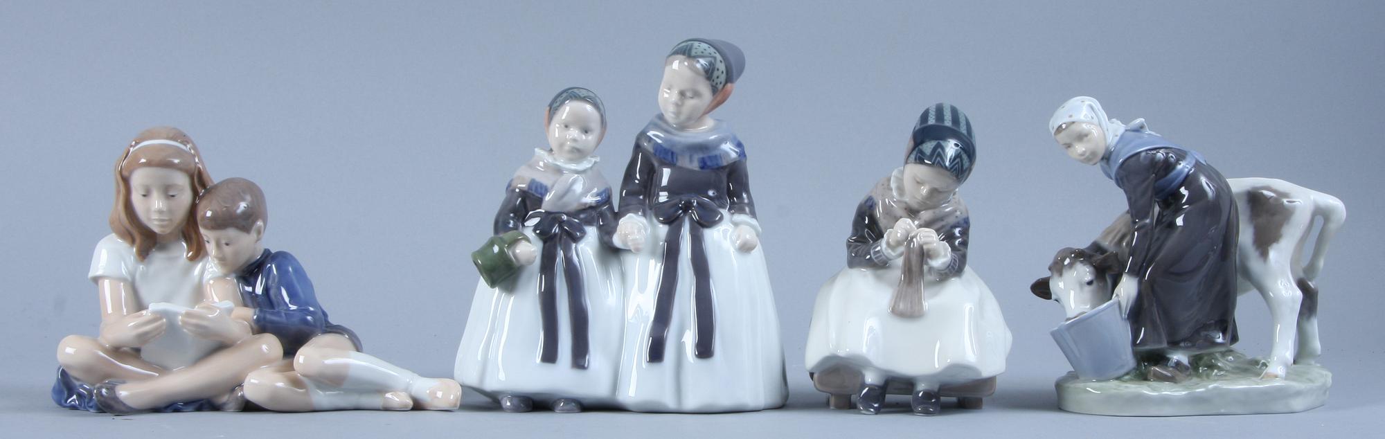 FIGURINER, 4 st, porslin, Bing & Gröndahl,  Danmark, 1900-tal.