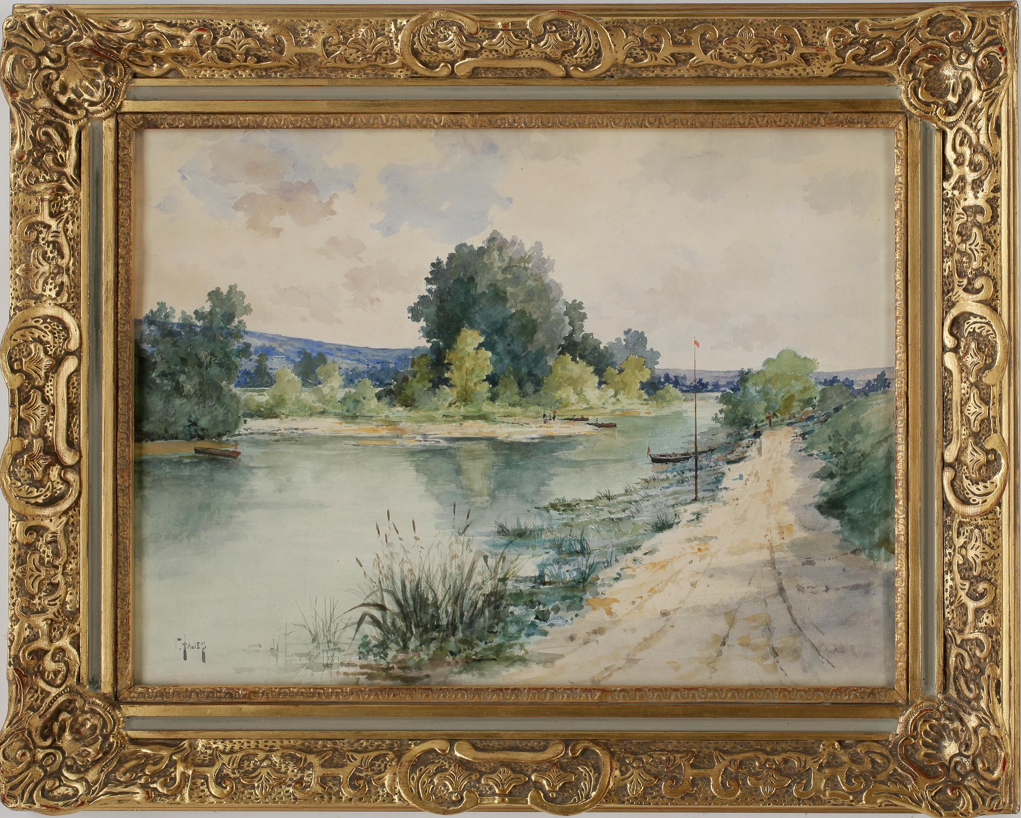 VICTOR FALIES, akvarell, signerad.