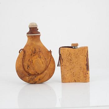 Tore Sunna and Per Erik Nilsson, two birch flasks, signed.