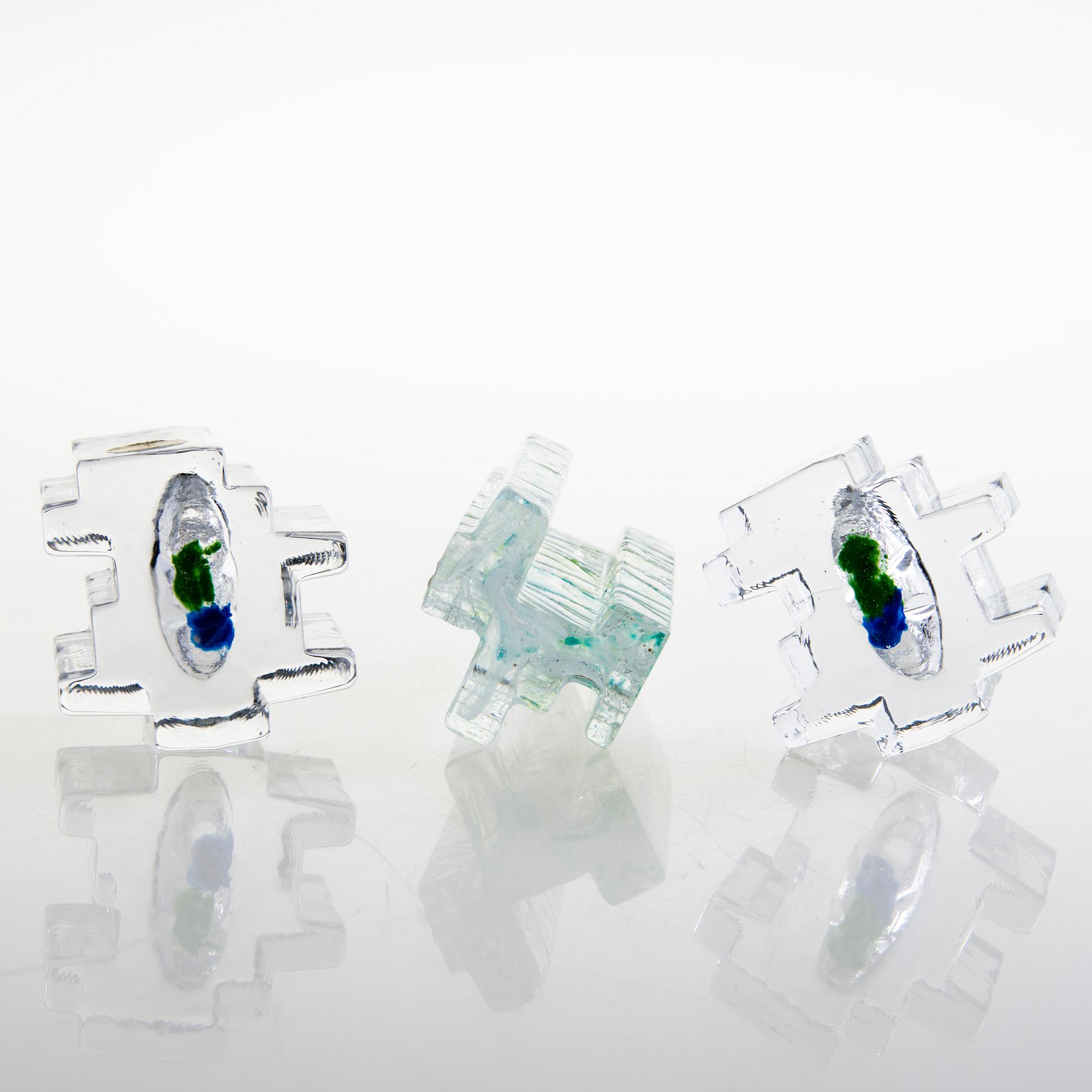 HELENA TYNELL, Three 'Forest' sculptures, one signed Helena Tynell Riihimäen Lasi Oy.