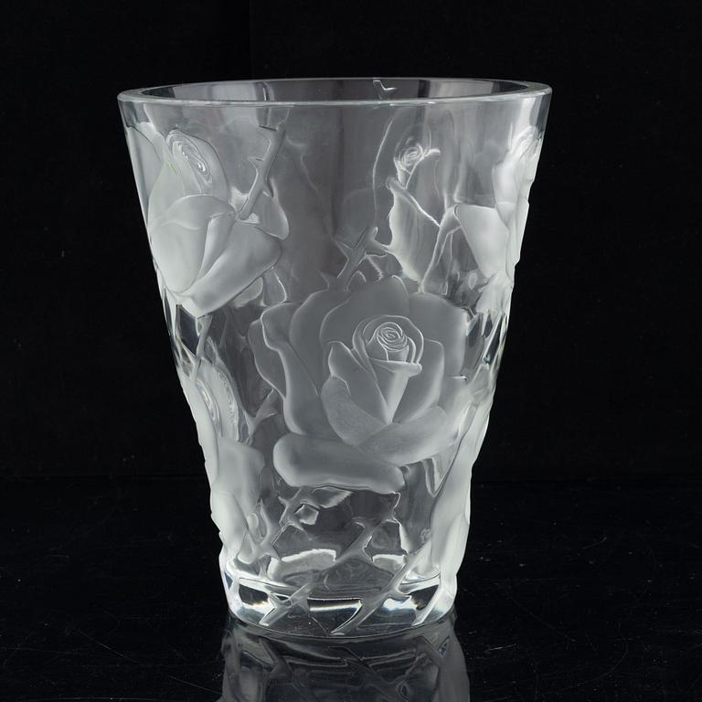 Lalique, an "Ispahan Rose" glass vase, France.