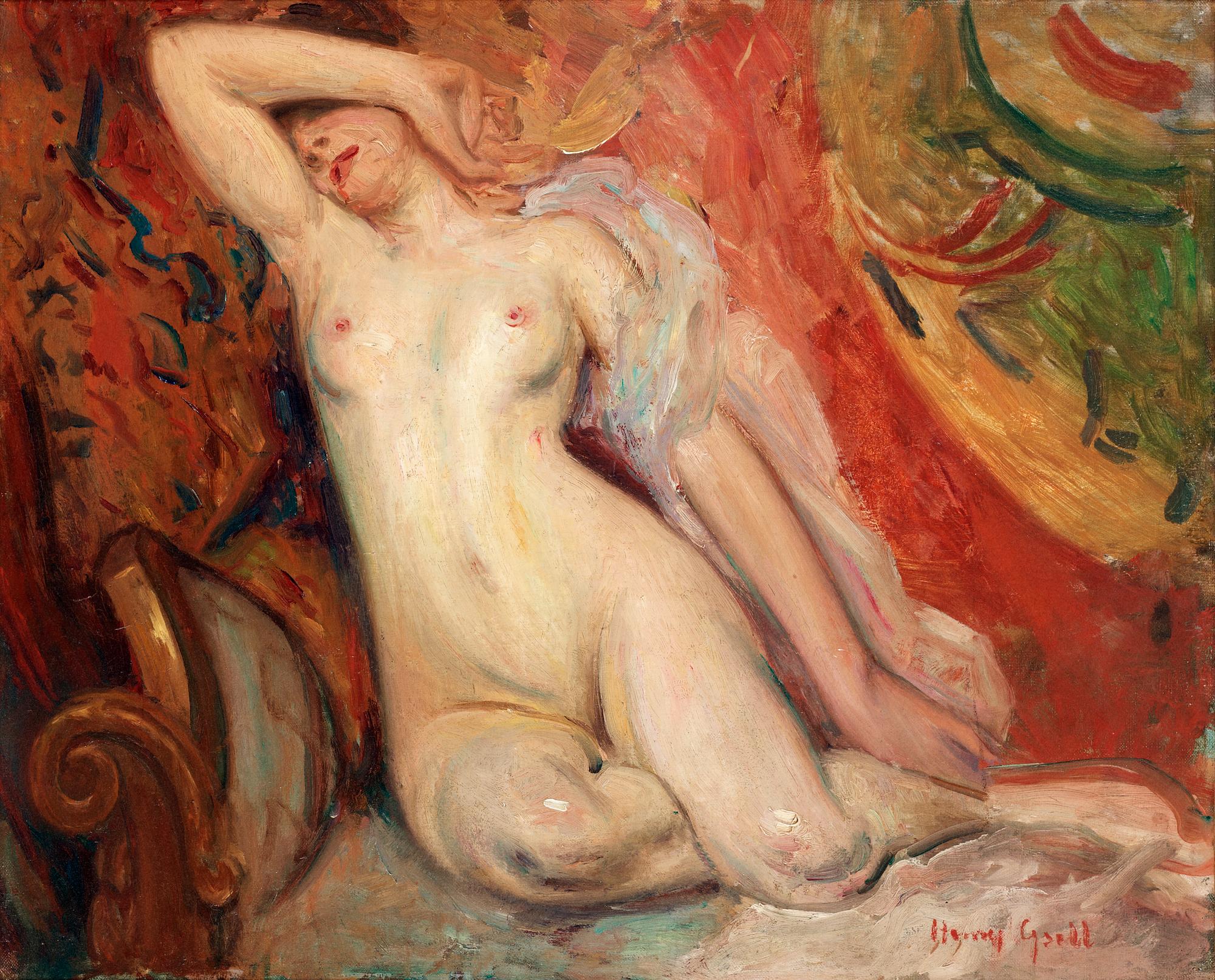 Henry Alfred Gsell, Nude on couch.