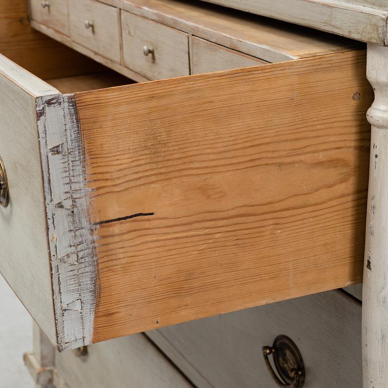 A painted chest of drawers, late 19th Century.