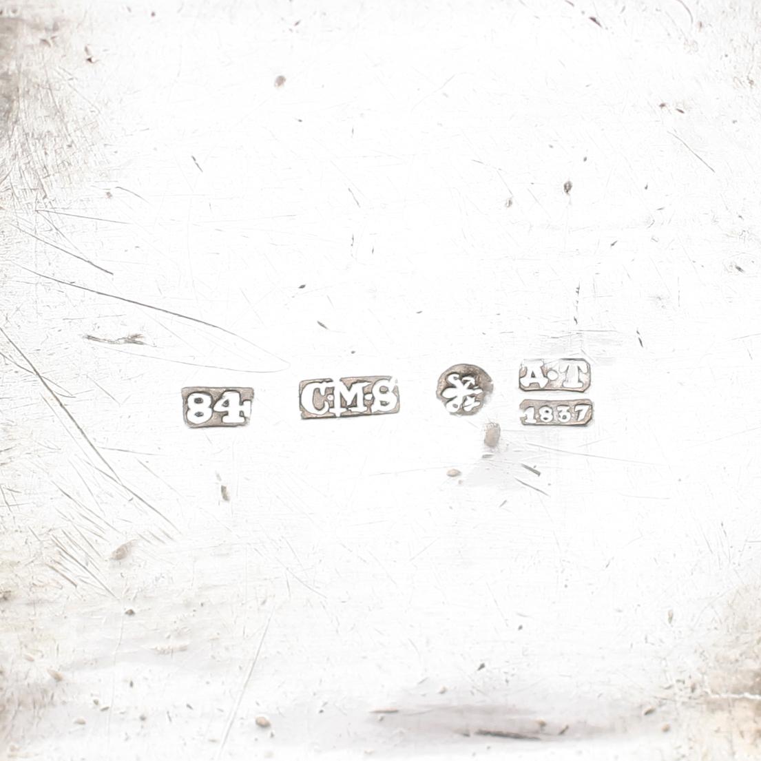 SALTKAR, 4 st, silver, Ryssland, 1825/1837/1839, en med otydliga stämplar. Vikt ca 184 g.