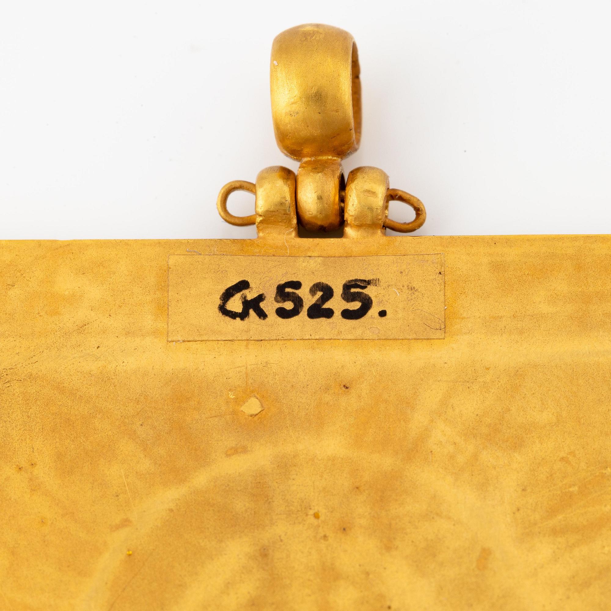 Plaque, guld och cloisonnéemalj, Bysantinsk stil, sentida.