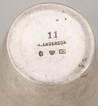 BÄGARE, silver, K Anderson, Stockholm, 1912. Tot 31 g.