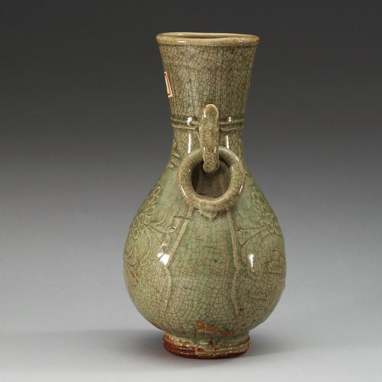 A celadon glazed vase, Ming dynasty.