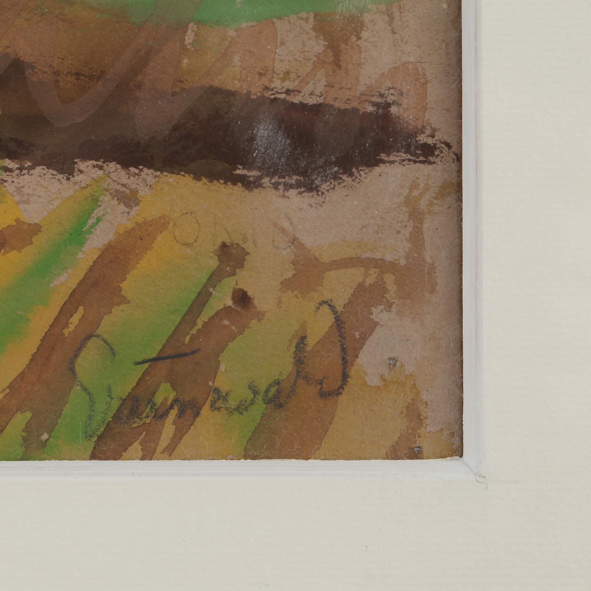 ISAAC GRÜNEWALD, gouache, signerad.