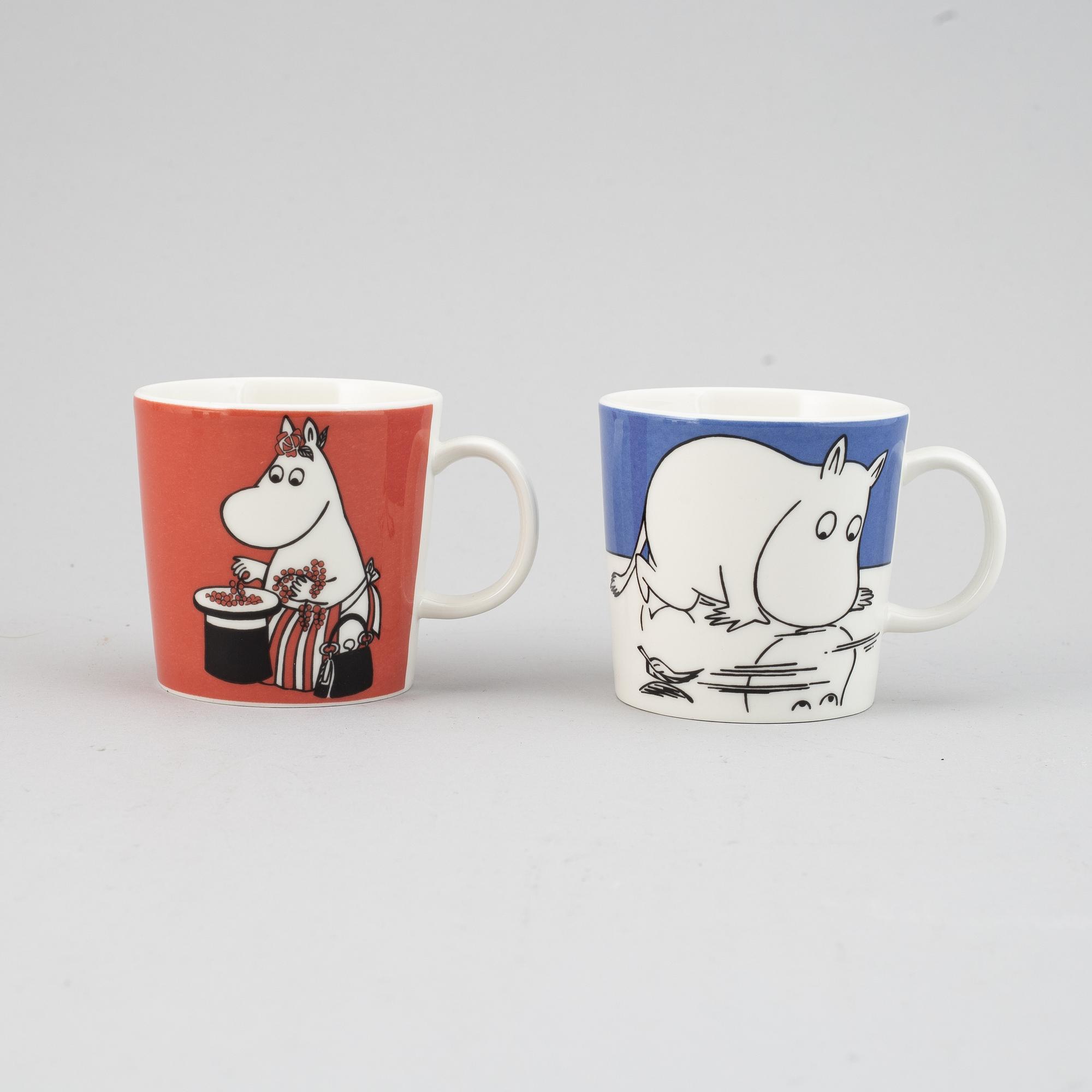 Muminmuggar, 4 st, porslin, Moomin Characters/Bulls, Arabia, Finland, 1991-2013.