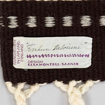 Elsa Montell-Saanio, a Raanu textile 'A bear’s hibernation' from Lapland. Ca 140 x 97 cm.